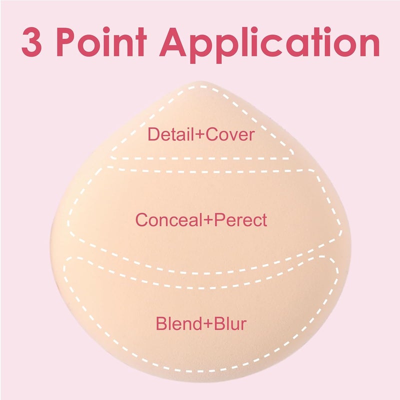 COOL-ANGLE 5Pcs Cherry Pink Makeup Sponge For Foundation Concealer And Powder, latex free Blender Sponge For Natural And Easy Makeup Soft Long-lasting And Beginner-friendly, Medium - Image 4